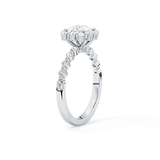 Princess Cut 0.78 Carat Moissanite Ring – Halo and Pave Setting in Gold