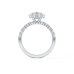 Princess Cut 0.78 Carat Moissanite Ring – Halo and Pave Setting in Gold