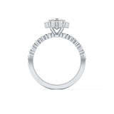 Princess Cut 0.78 Carat Moissanite Ring – Halo and Pave Setting in Gold