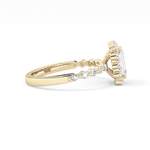 Emerald Cut 1.02 Carat Moissanite Ring – Halo and Pave Setting in Gold