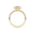 Emerald Cut 1.02 Carat Moissanite Ring – Halo and Pave Setting in Gold
