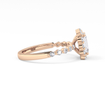 Emerald Cut 1.02 Carat Moissanite Ring – Halo and Pave Setting in Gold