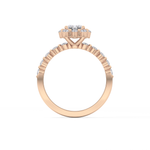 Emerald Cut 1.02 Carat Moissanite Ring – Halo and Pave Setting in Gold