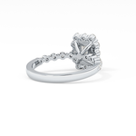 Emerald Cut 1.02 Carat Moissanite Ring – Halo and Pave Setting in Gold