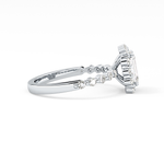 Emerald Cut 1.02 Carat Moissanite Ring – Halo and Pave Setting in Gold