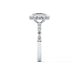 Emerald Cut 1.02 Carat Moissanite Ring – Halo and Pave Setting in Gold