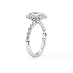 Emerald Cut 1.02 Carat Moissanite Ring – Halo and Pave Setting in Gold