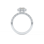 Emerald Cut 1.02 Carat Moissanite Ring – Halo and Pave Setting in Gold