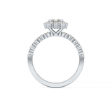 Emerald Cut 1.02 Carat Moissanite Ring – Halo and Pave Setting in Gold