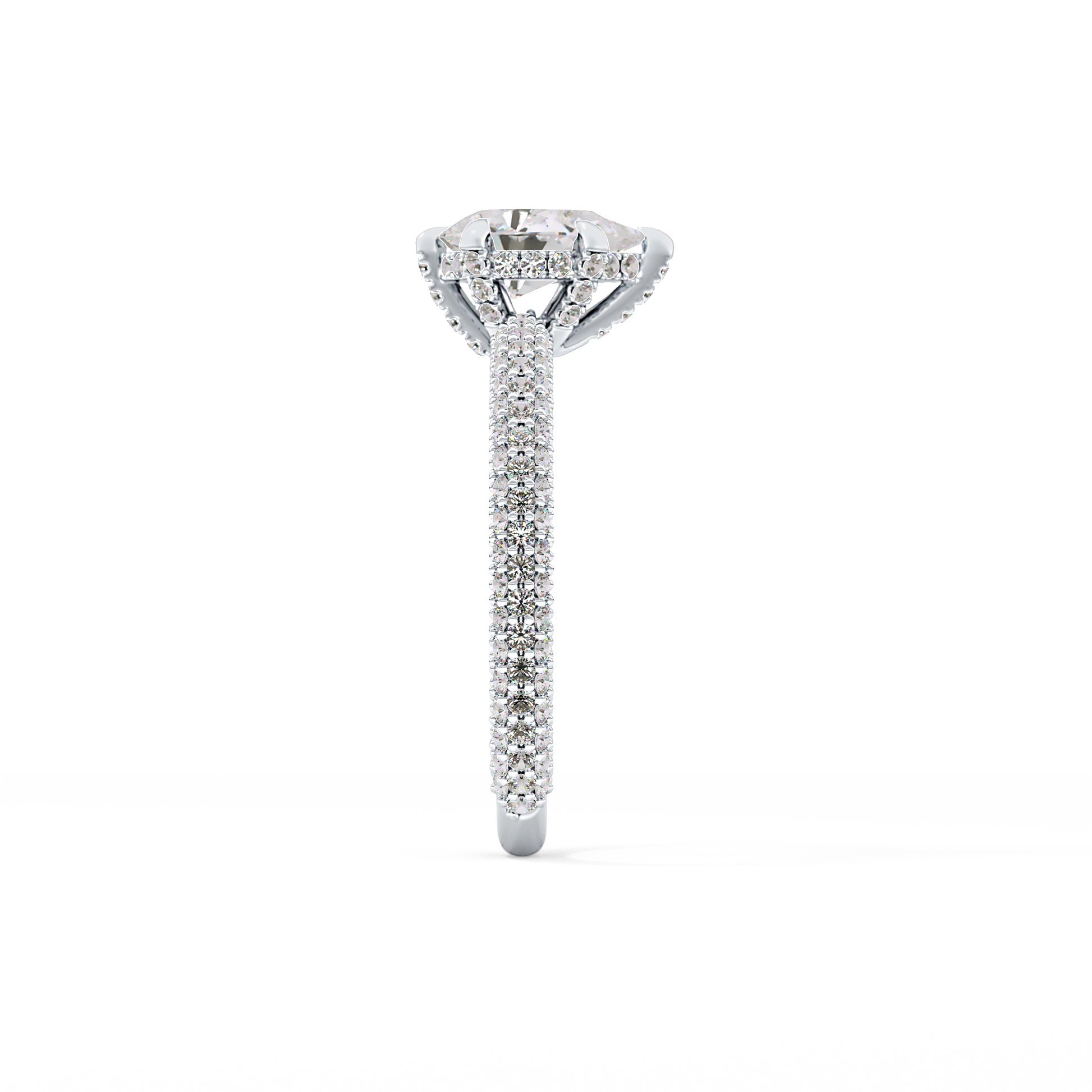 Pear Cut 0.81 Carat Moissanite Ring – Hidden Halo and Pave Setting in Gold