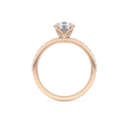 Round Cut 1.05 Carat Moissanite Ring – Pave Setting in Gold