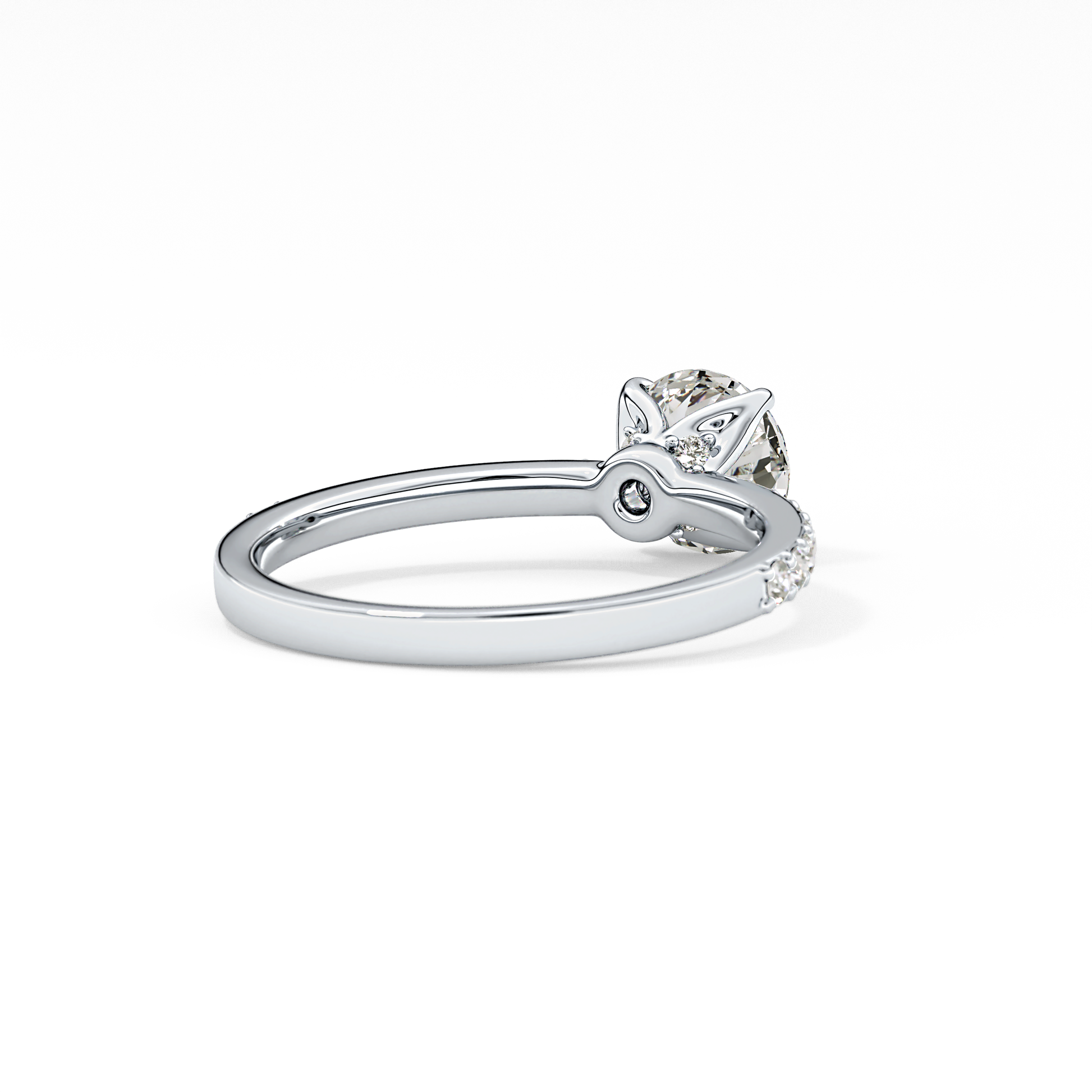 Round Cut 1.05 Carat Moissanite Ring – Pave Setting in Gold