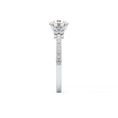 Round Cut 1.05 Carat Moissanite Ring – Pave Setting in Gold