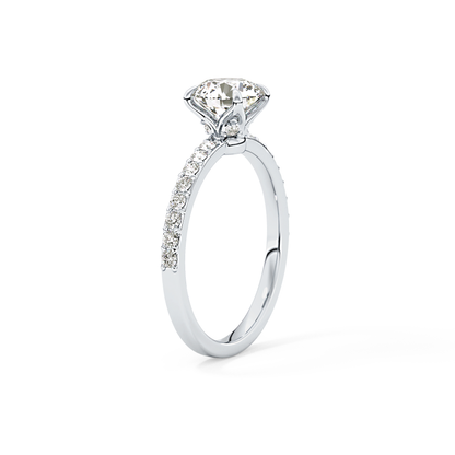 Round Cut 1.05 Carat Moissanite Ring – Pave Setting in Gold