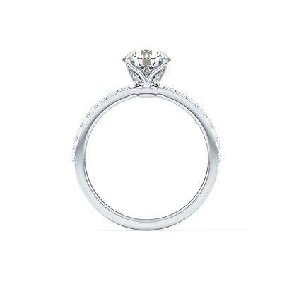 Round Cut 1.05 Carat Moissanite Ring – Pave Setting in Gold