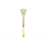 Cushion Cut 0.86 Carat Moissanite Ring – Pave Setting in Gold