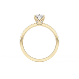 Cushion Cut 0.86 Carat Moissanite Ring – Pave Setting in Gold