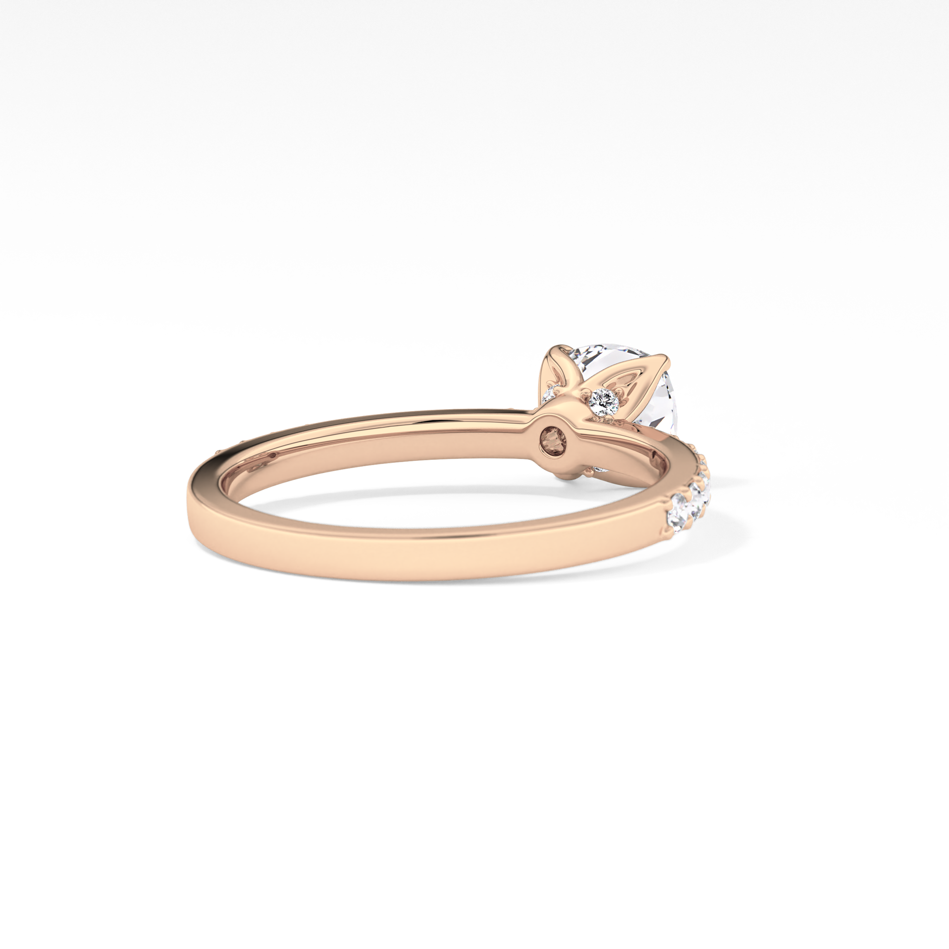 Cushion Cut 0.86 Carat Moissanite Ring – Pave Setting in Gold