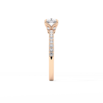 Cushion Cut 0.86 Carat Moissanite Ring – Pave Setting in Gold