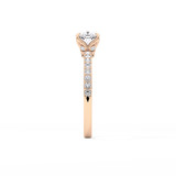 Cushion Cut 0.86 Carat Moissanite Ring – Pave Setting in Gold