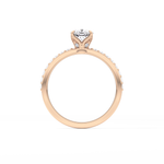 Cushion Cut 0.86 Carat Moissanite Ring – Pave Setting in Gold