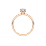 Cushion Cut 0.86 Carat Moissanite Ring – Pave Setting in Gold
