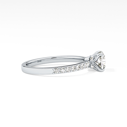 Cushion Cut 0.86 Carat Moissanite Ring – Pave Setting in Gold