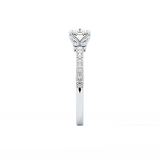 Cushion Cut 0.86 Carat Moissanite Ring – Pave Setting in Gold
