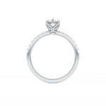 Cushion Cut 0.86 Carat Moissanite Ring – Pave Setting in Gold
