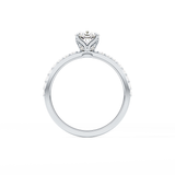 Cushion Cut 0.86 Carat Moissanite Ring – Pave Setting in Gold