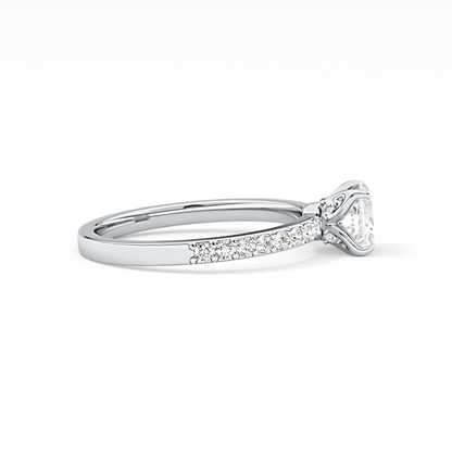 Princess Cut 0.78 Carat Moissanite Ring – Pave Setting in Gold