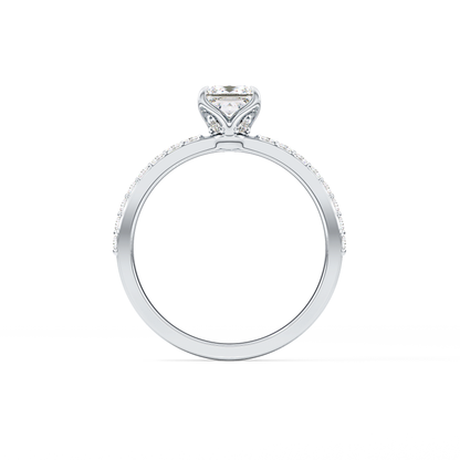 Princess Cut 0.78 Carat Moissanite Ring – Pave Setting in Gold