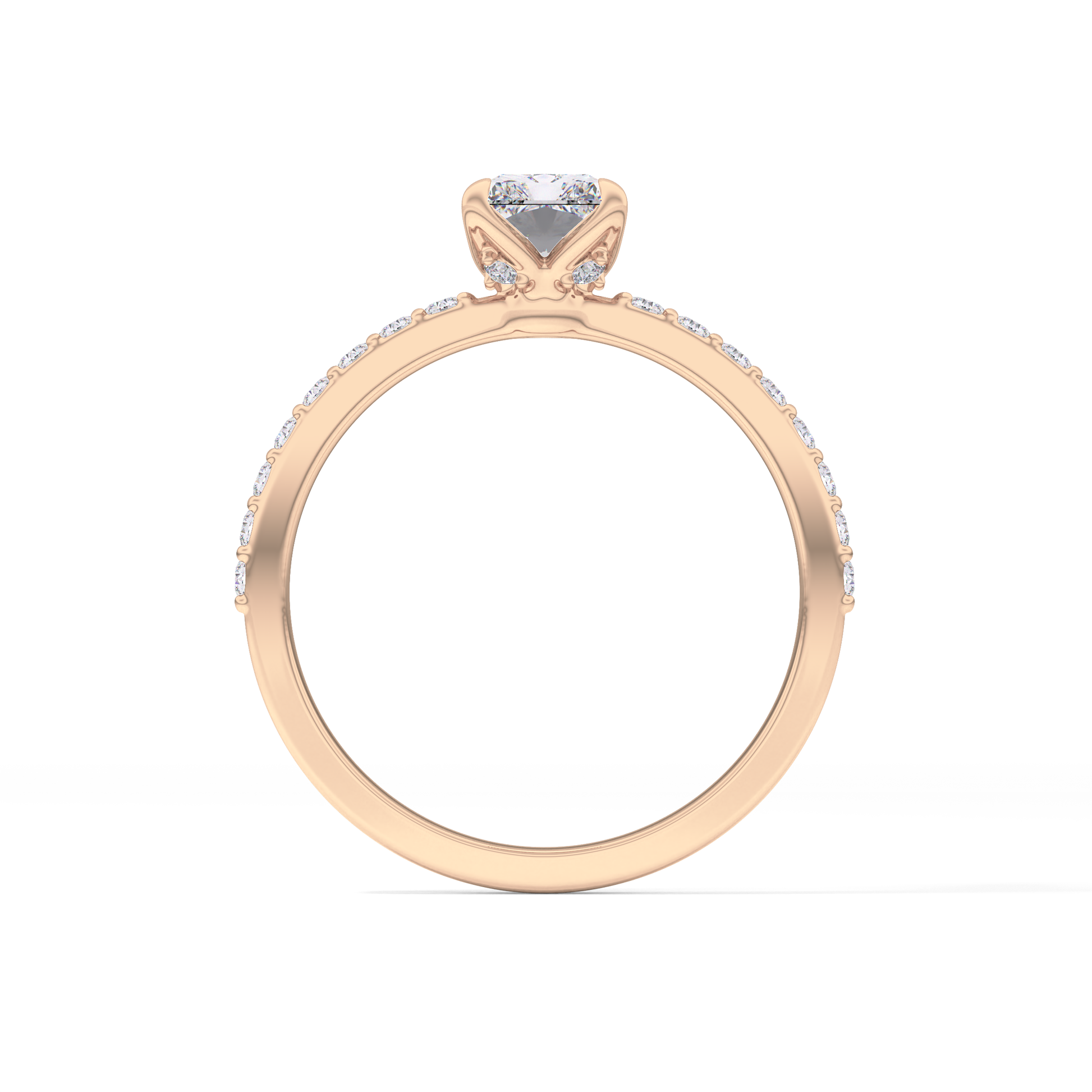 Radiant Cut 1.21 Carat Moissanite Ring – Pave Setting in Gold