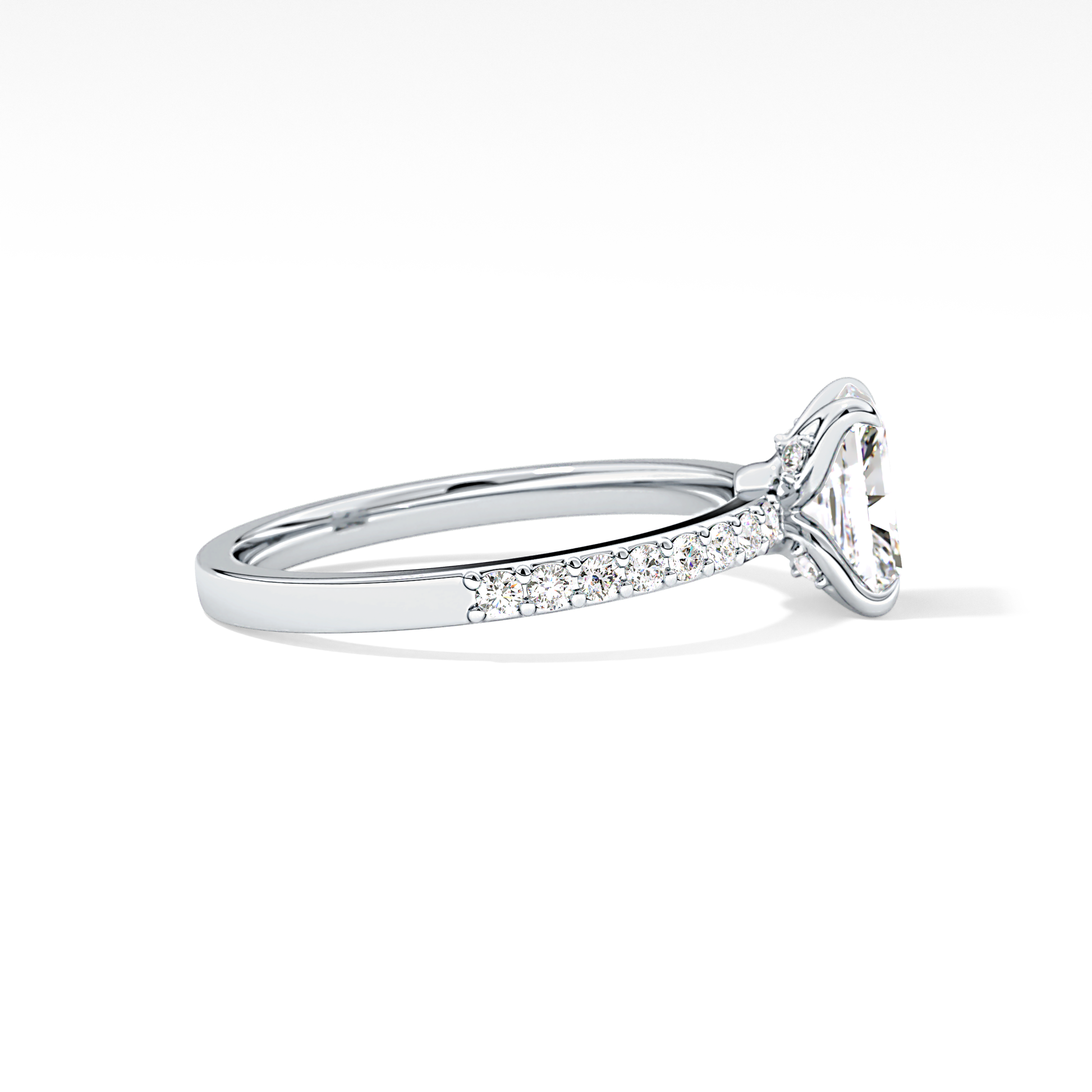Radiant Cut 1.21 Carat Moissanite Ring – Pave Setting in Gold