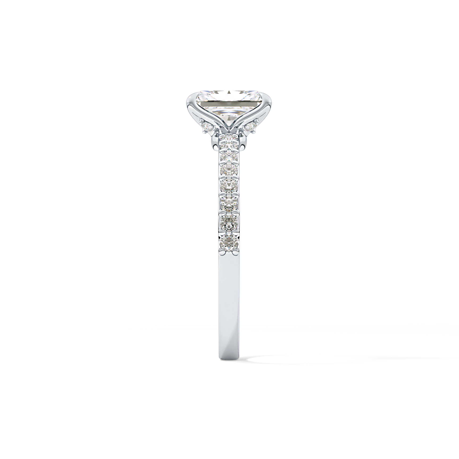 Radiant Cut 1.21 Carat Moissanite Ring – Pave Setting in Gold