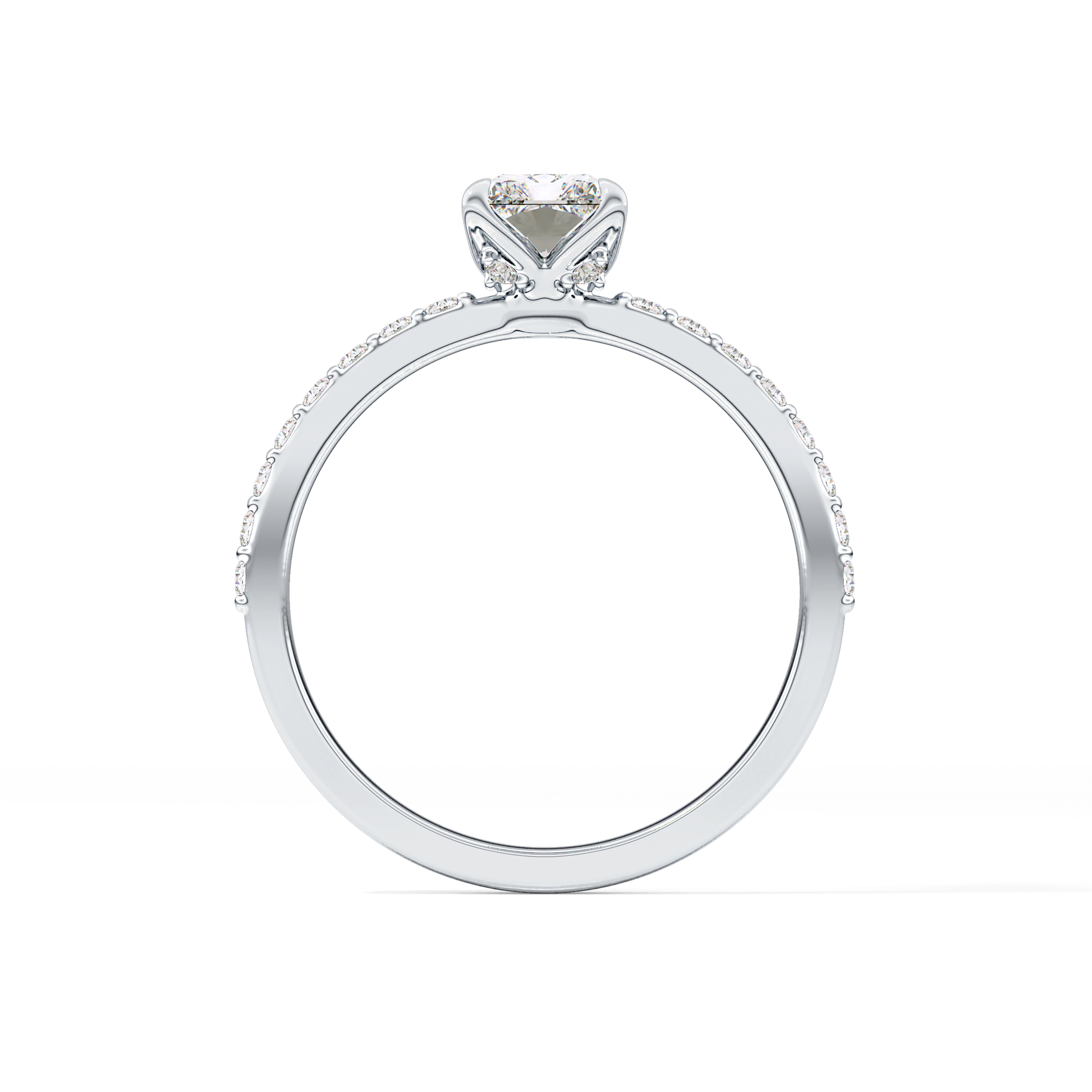 Radiant Cut 1.21 Carat Moissanite Ring – Pave Setting in Gold
