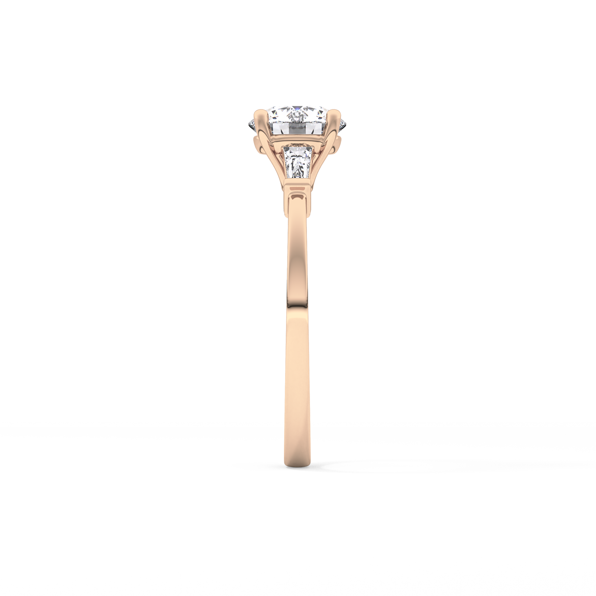 Round Cut 1.03 Carat Moissanite Ring – Three Stones Setting in Gold