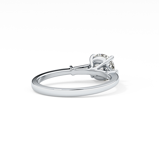 Round Cut 1.03 Carat Moissanite Ring – Three Stones Setting in Gold