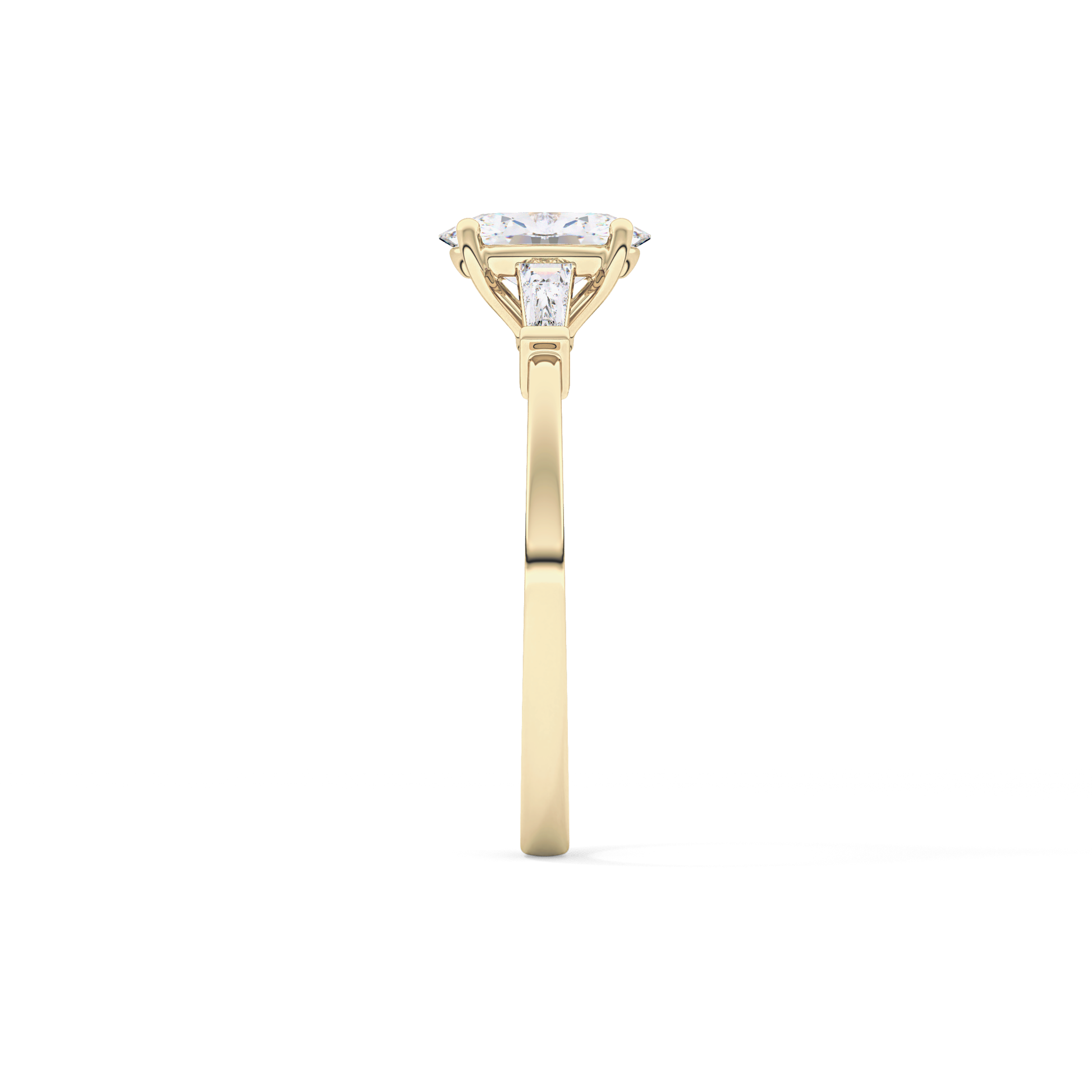 Oval Cut 0.83 Carat Moissanite Ring – Three Stones Setting in Gold