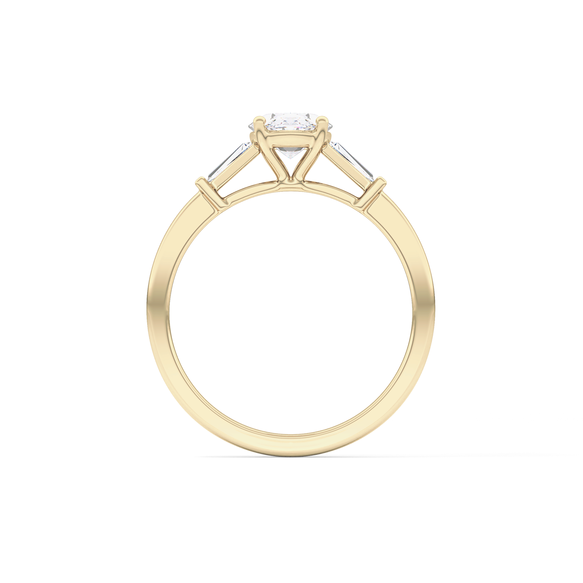 Oval Cut 0.83 Carat Moissanite Ring – Three Stones Setting in Gold