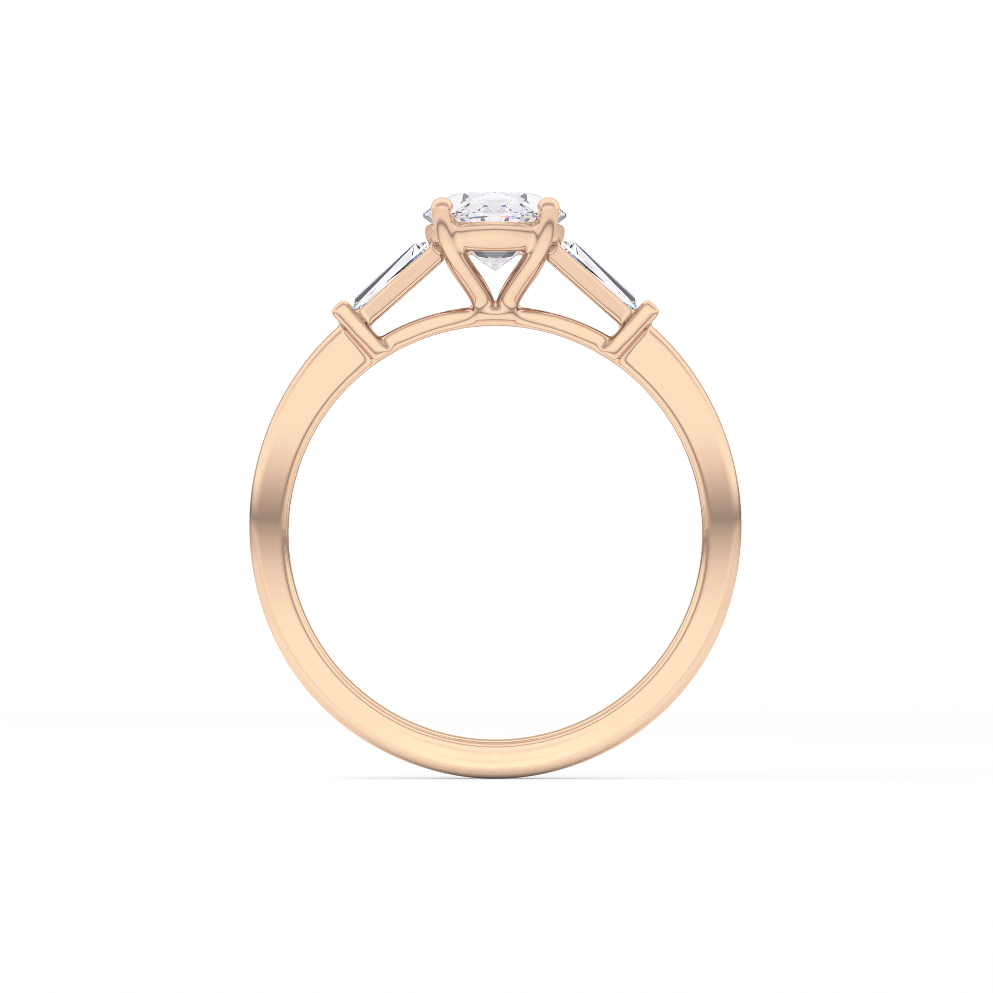 Oval Cut 0.83 Carat Moissanite Ring – Three Stones Setting in Gold