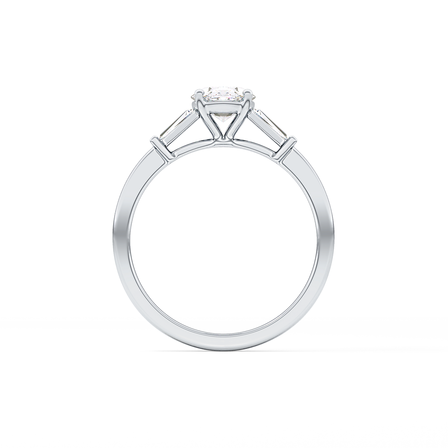 Oval Cut 0.83 Carat Moissanite Ring – Three Stones Setting in Gold