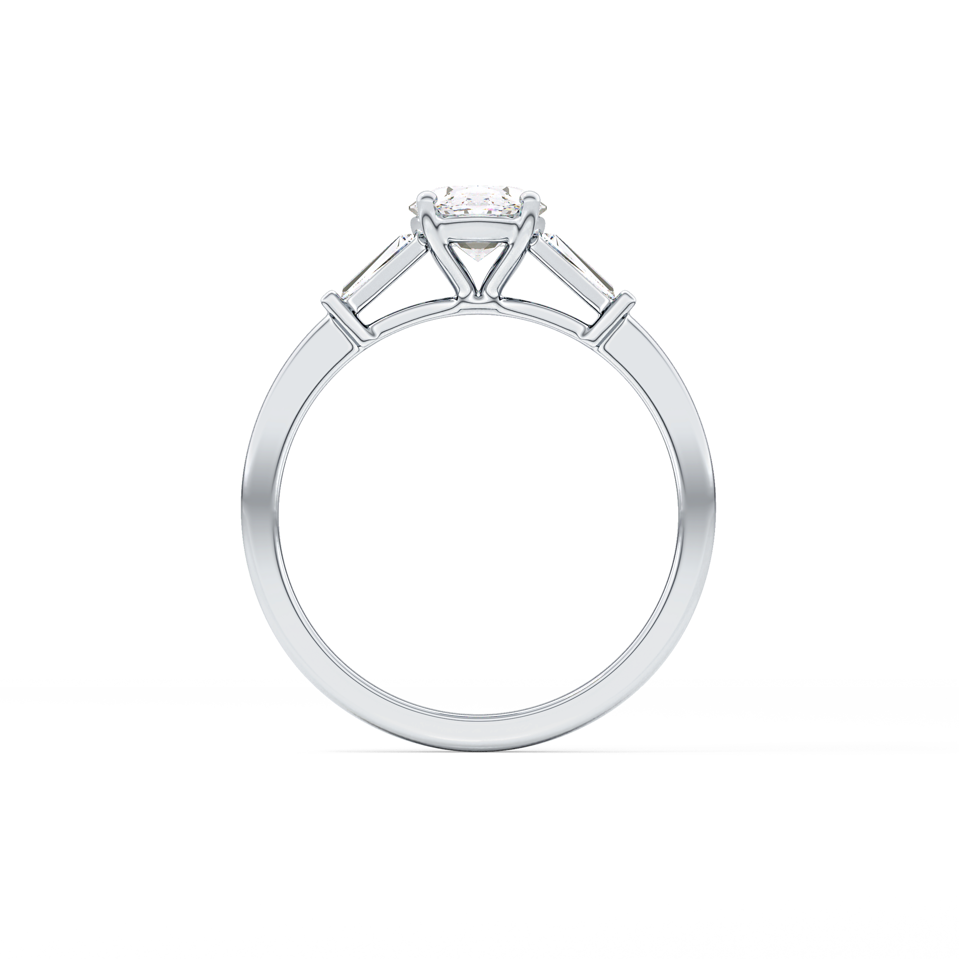 Oval Cut 0.83 Carat Moissanite Ring – Three Stones Setting in Gold