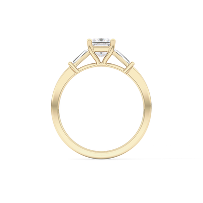 Princess Cut 0.78 Carat Moissanite Ring – Three Stones Setting in Gold