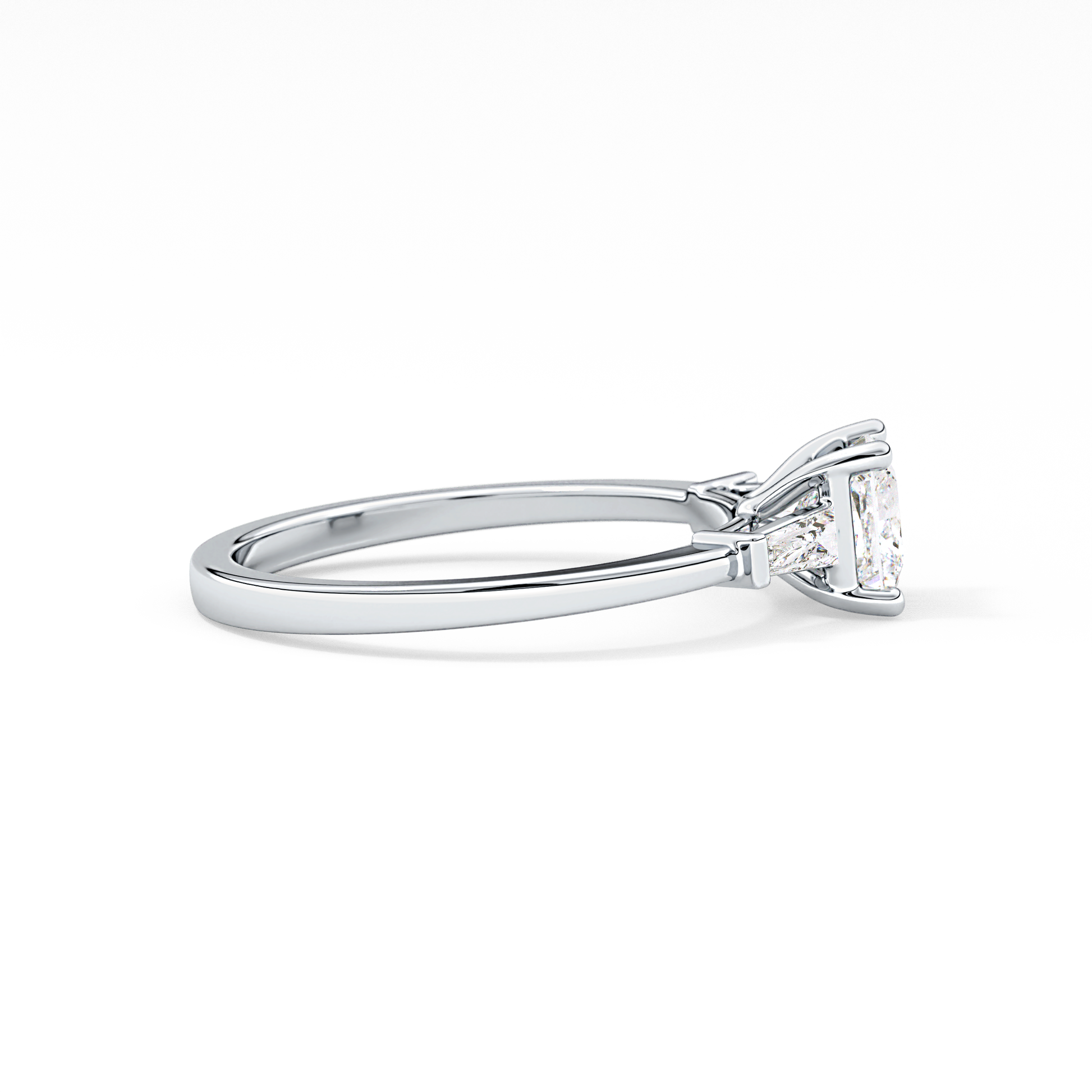 Princess Cut 0.78 Carat Moissanite Ring – Three Stones Setting in Gold