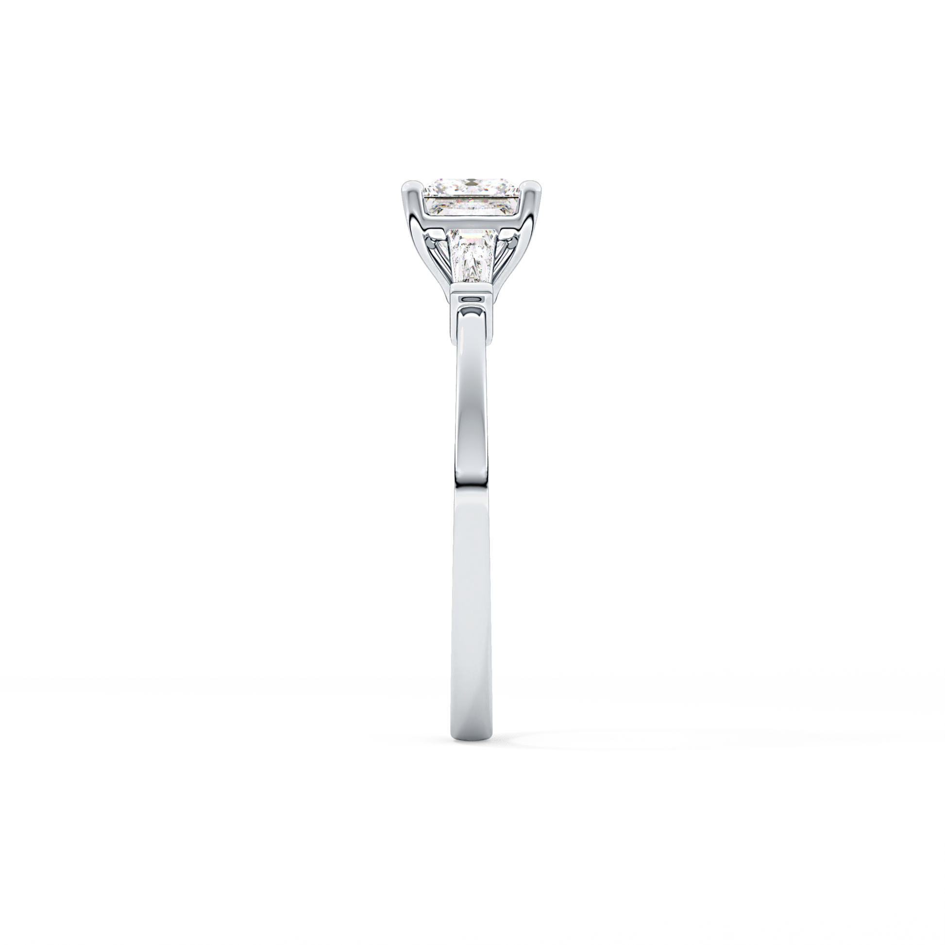 Princess Cut 0.78 Carat Moissanite Ring – Three Stones Setting in Gold