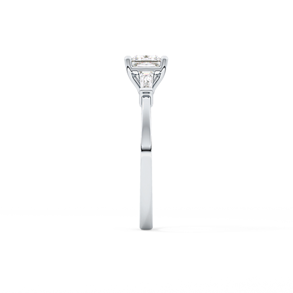 Princess Cut 0.78 Carat Moissanite Ring – Three Stones Setting in Gold