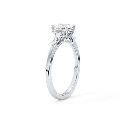 Princess Cut 0.78 Carat Moissanite Ring – Three Stones Setting in Gold