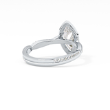 Marquise Cut 0.86 Carat Moissanite Ring – Twisted Shank, Halo and Pave Setting in Gold
