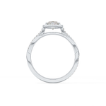 Marquise Cut 0.86 Carat Moissanite Ring – Twisted Shank, Halo and Pave Setting in Gold